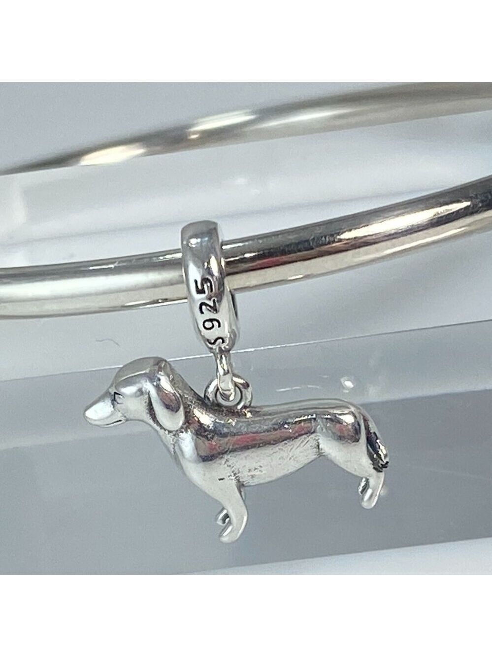 Sterling Silver Dachshund Dog Dangle Charm